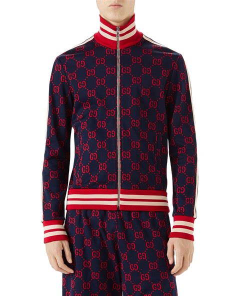 gucci red jacket mens|gucci gg print jacket men's.